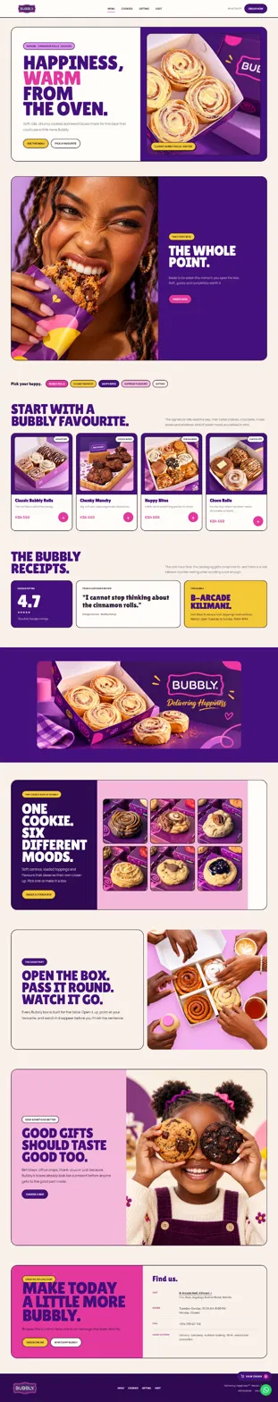 Scrolling preview of the Bubbly project